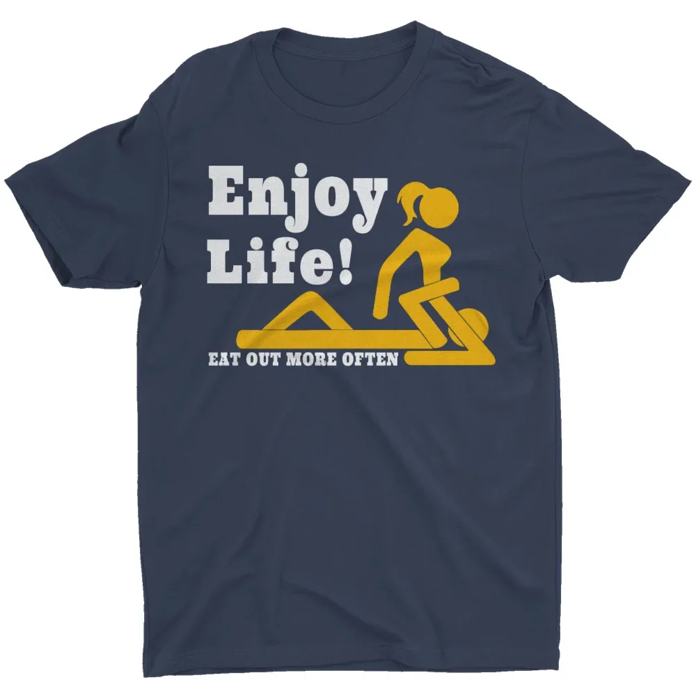 Ciesz się życiem, jedzeniem więcej koszuli męskiej, prezentem, zabawnym humorem, ofensywnym T-Shirt TeeLuksusowa marka