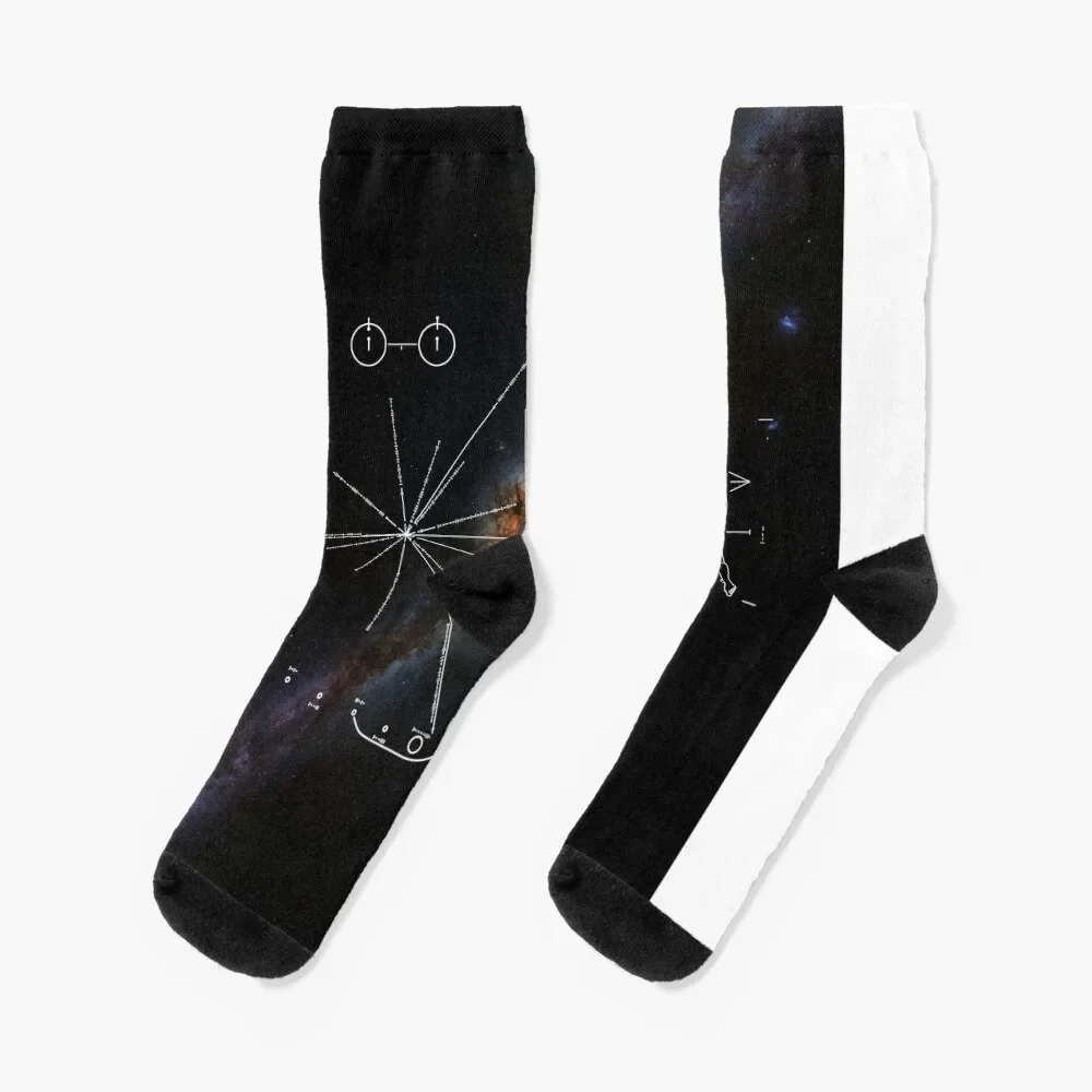 

Pioneer 10 & Pioneer plaque & Milky Way galaxy Socks Soccer Heating sock Mens Socks Women's