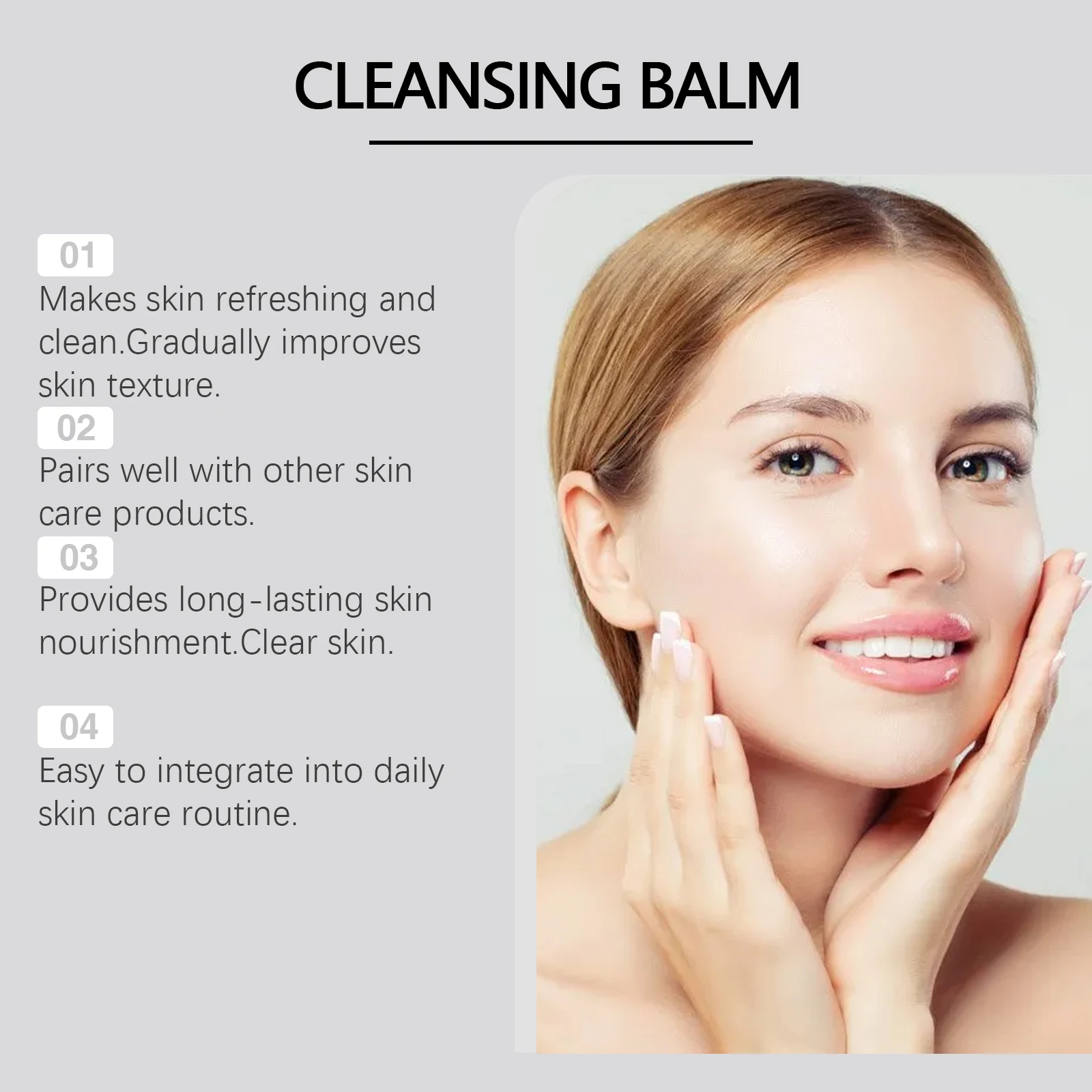 Bálsamo limpiador desmaquillante, limpiador facial que ilumina el tono de la piel, reparación de barrera no grasa, crema de lavado facial de hidratación profunda resistente al agua