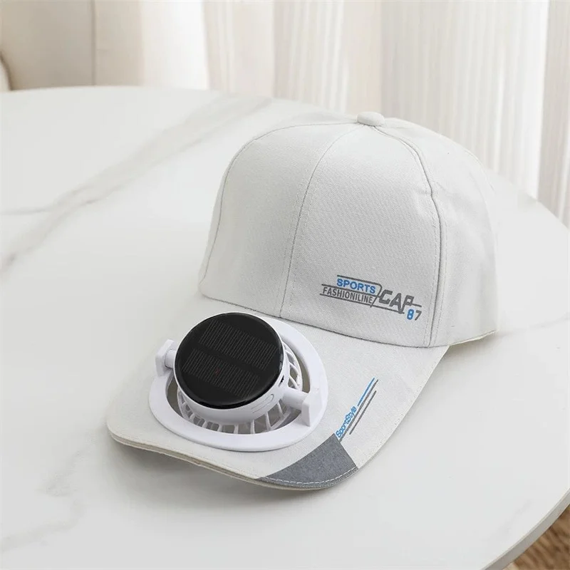 2026 Solarbetriebene, wiederaufladbare Ventilator-Kappe: UV-Schutz-Baseballkappe für Herren und Damen – Sonnenhut / Visierkappe