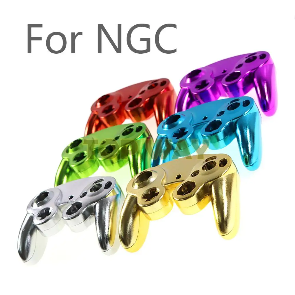 

12sets Games Handle Protective For Nintendo NGC Gamecube Controller Housing Cover Gold Plated Electroplating Shell Handle Case