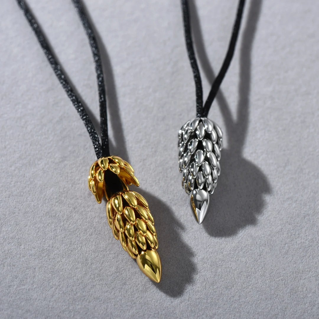 

Europe Retro Brass Plating 18K Gold, Black Rope wheat ear Tassel Long Sweater Chain Necklace Woman Charm Jewelry Trend