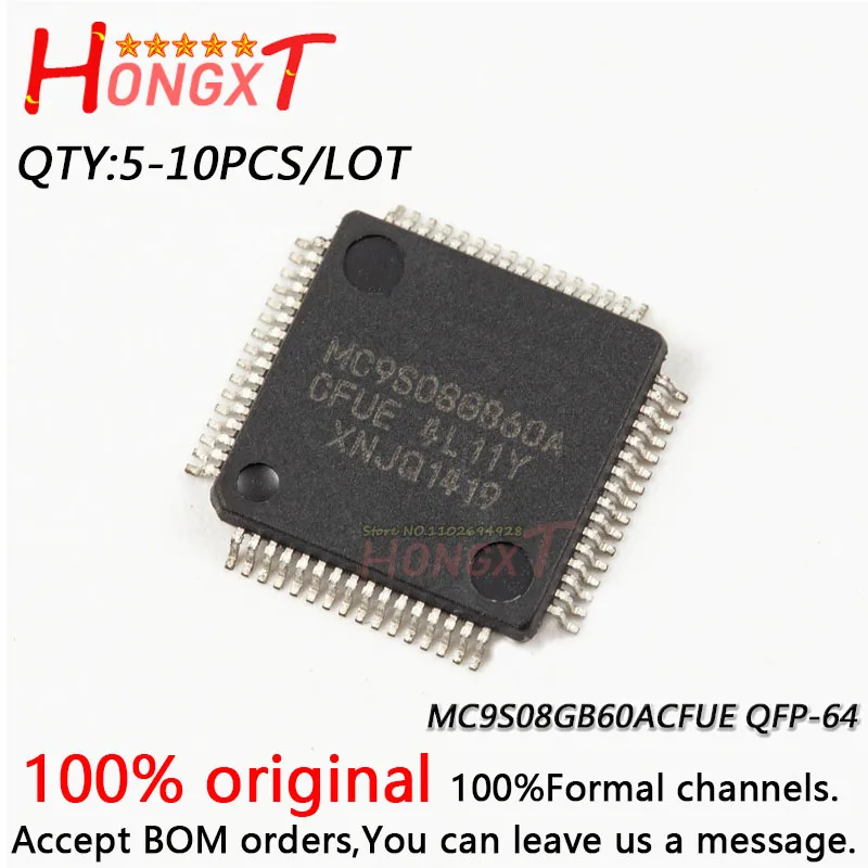 

5-10PCS 100% New MC9S08GB60ACFUE MC9S08.GB60A QFP-64