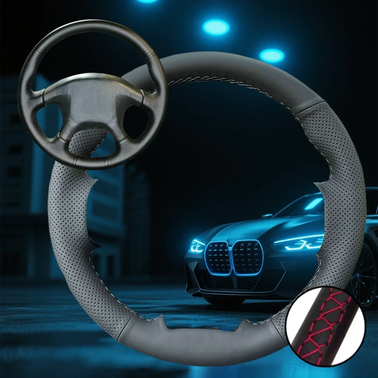 

Customized Car Steering Wheel Braiding Cover For Mitsubishi Pajero Old Mitsubishi Pajero Car Accessories Hand-sewn Steering Wrap