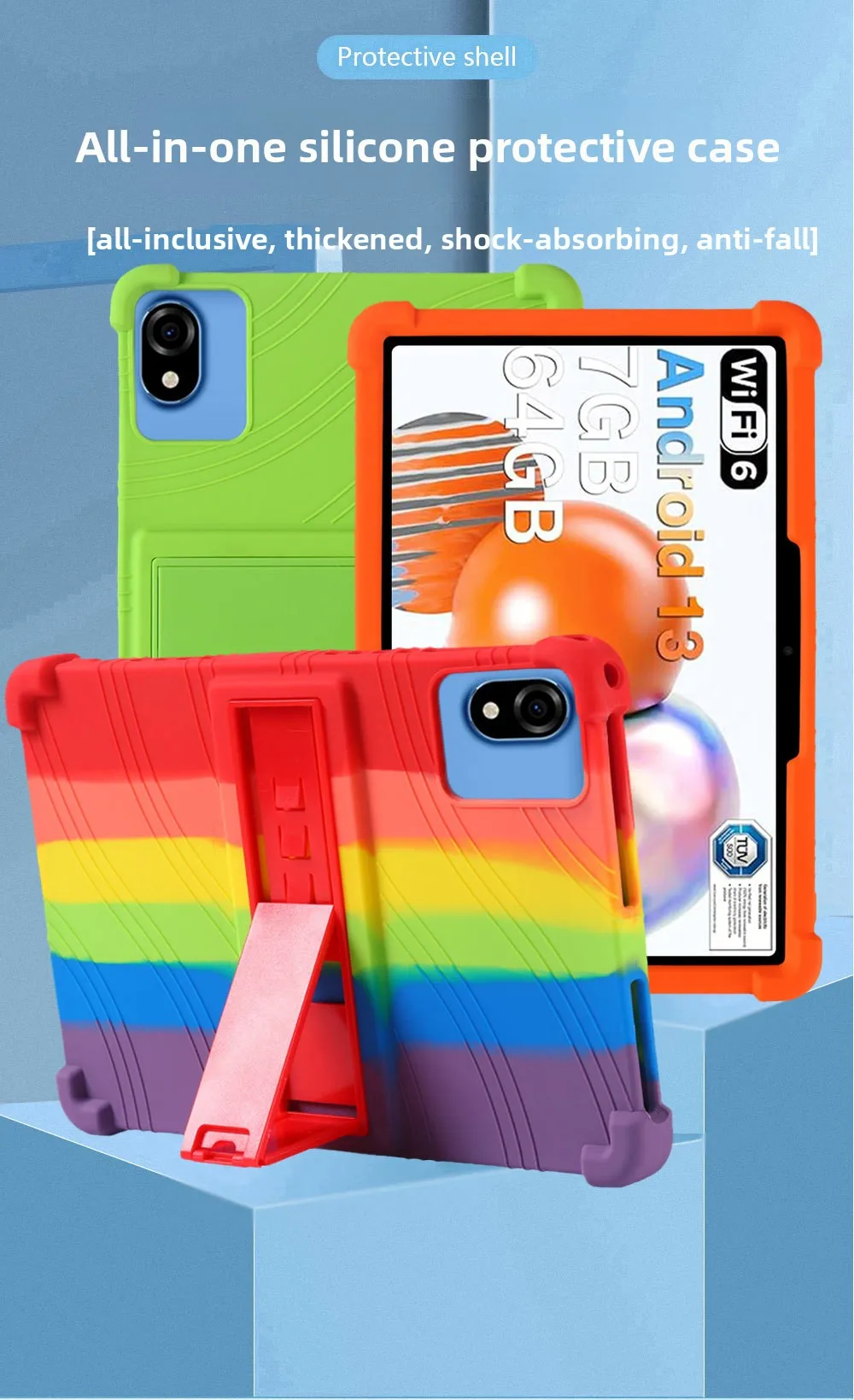 Stoßfeste TPU-Hülle für DOOGEE U9 10.1 2024, Kinder-Tablet Vollschutz-Stoßfänger, Mehrere Farben – Detail 2