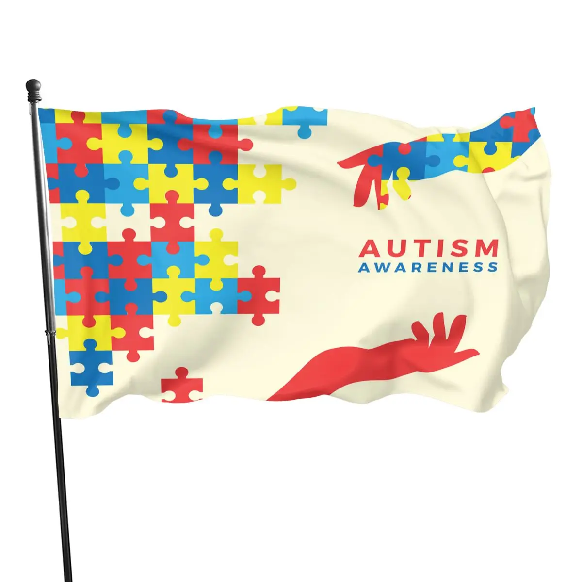 Autism Flag Puzzle Love Autism Awareness for Garden World Autism Awareness Day Indoor and Outdoor Decoration for Women Men Gifts