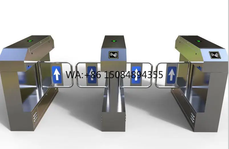 Trouble-Free Passage Swing Turnstiles with Audible Alarm Anticollision Access Control System Security Door Drop Arm