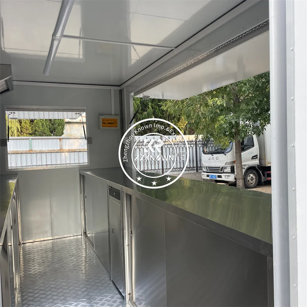 Factory Direct Pizza Trailer Mobile Coffee Van Street Breakfast Sandwich Food Truck Mobile Ice Cream Cart With Full Kitchen view 4