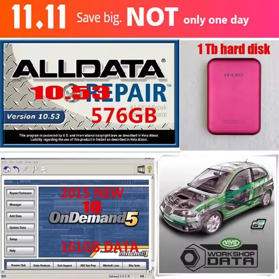 

Жесткий диск Alldata 10,53 + 2015 Michel Ondemand 1Q + Vivid Workshopdata + ATRIS + ATSG Схема автомобильной проводки 5 в 1