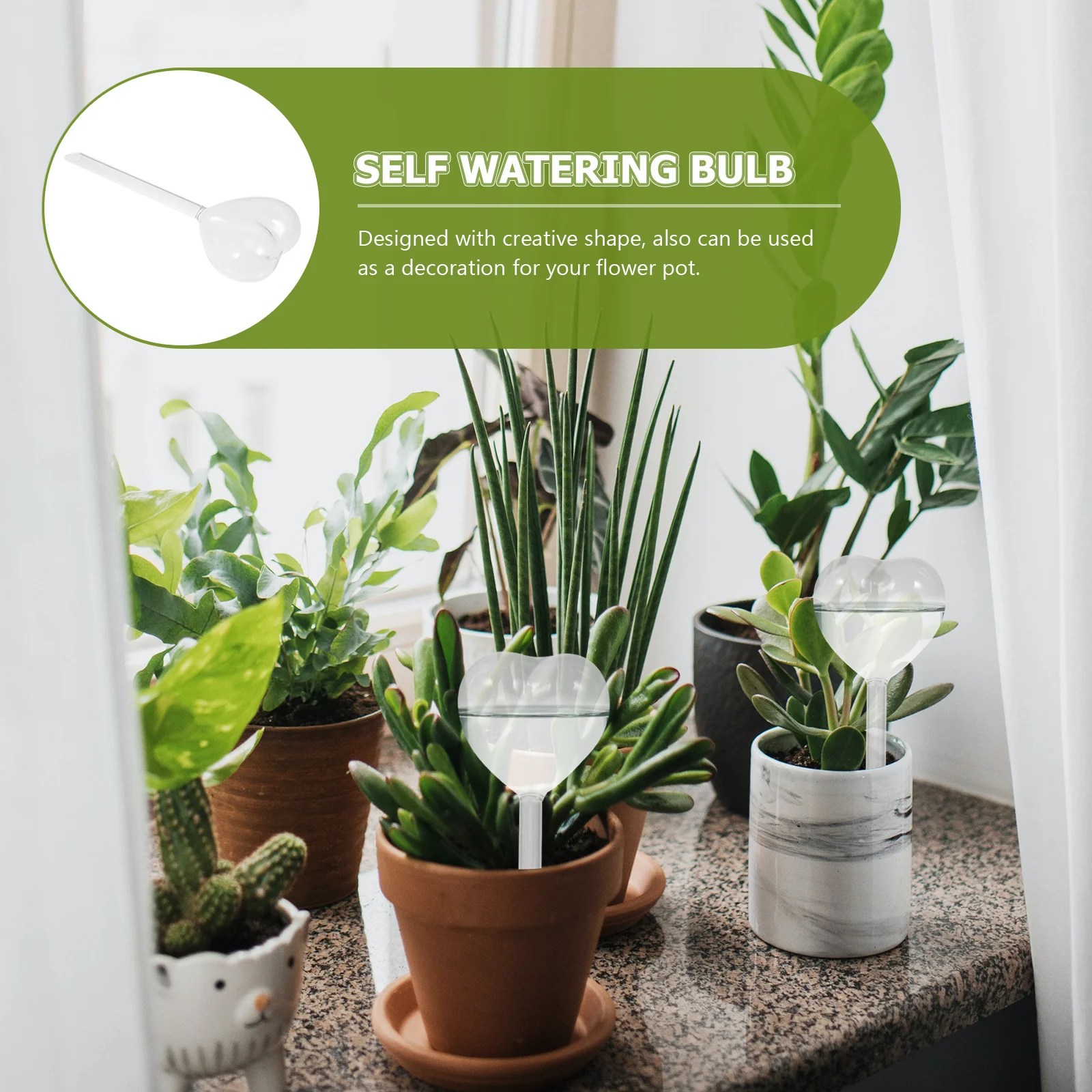 

Automatic Flower Watering Device Glass Self Watering Tool Easy Install for Home Garden Plants Plant Waterer Self-Watering Tools