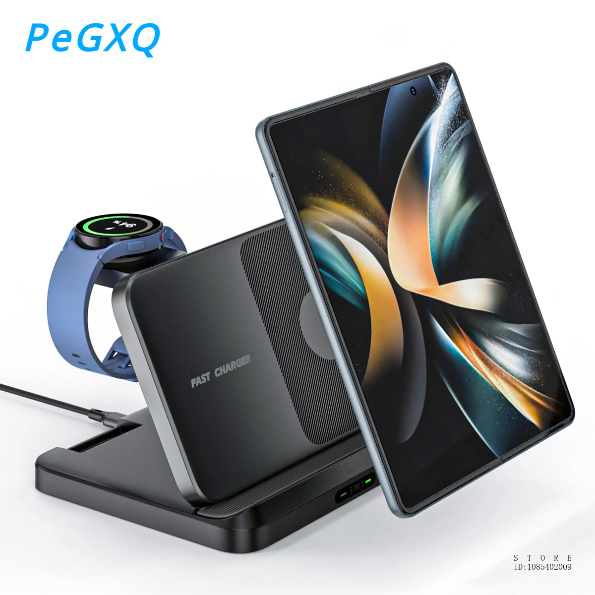 

Foldable Wireless Charger Stand for Samsung Galaxy Z Fold 5 4 3 S23 Ultra Fast Charging Dock Station for Galaxy Watch 6 Buds2