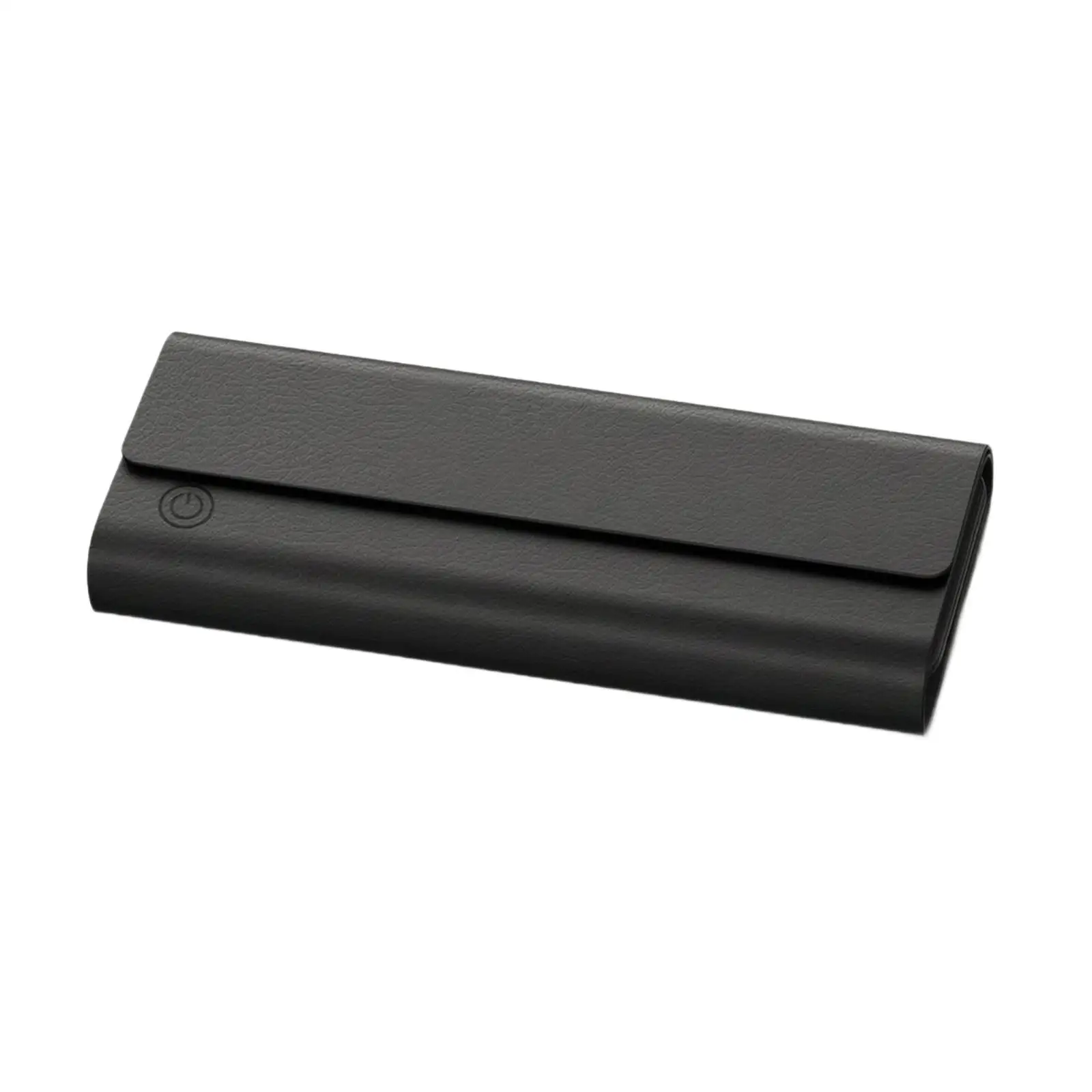 Folding Glasses Charging Case Black Compact Rigid PVC Eyewear Pouch Shielded Interior Organizer for Work Trips and Daily Carry