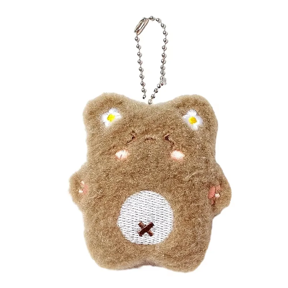 Cute Squeaking Bear Plush Toy Key Chain Cartoon Animal Doll Pendant Key Ring Backpack Charms Car Decoration Bag Accessories image 6