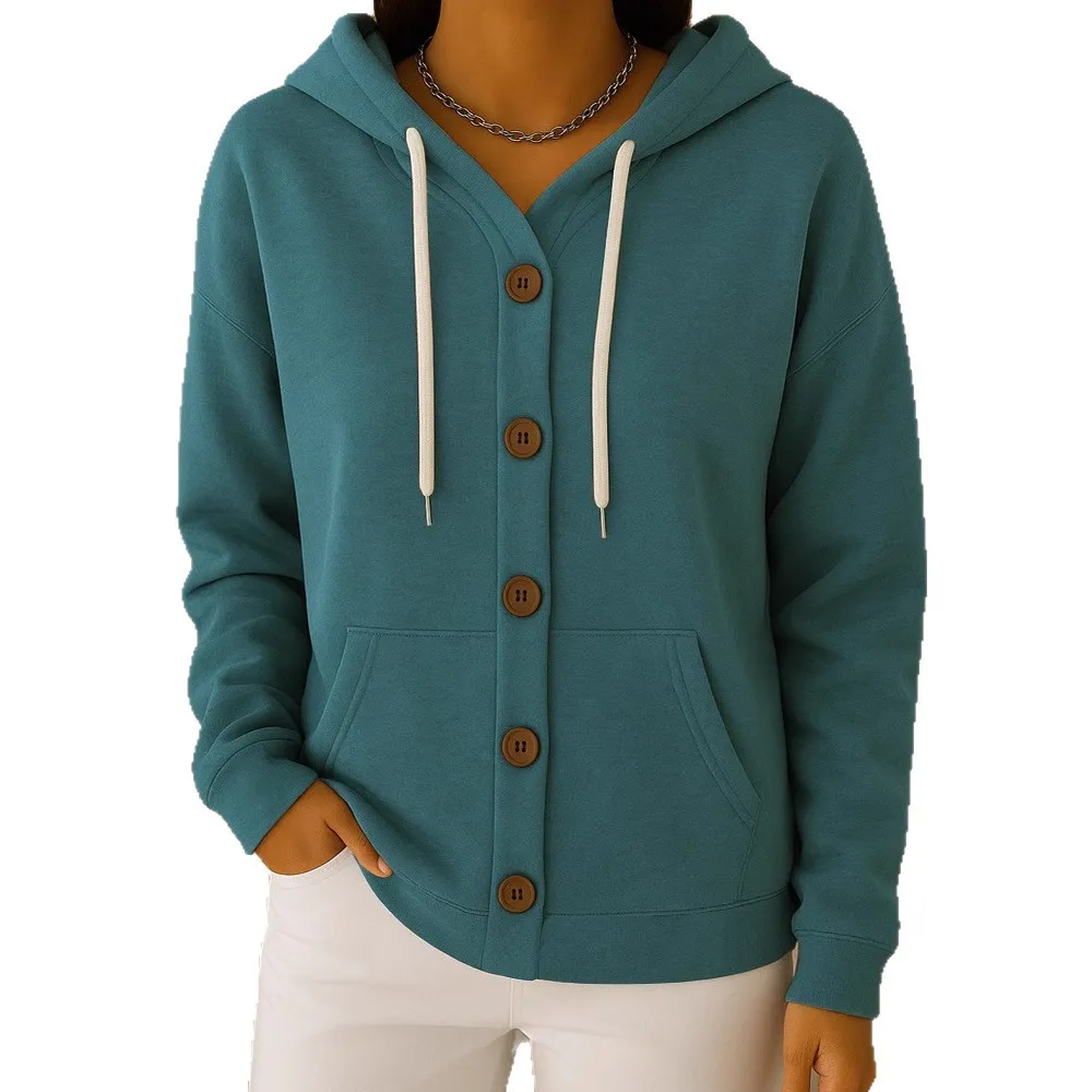 خريف شتاء جديد المرأة معطف التنوب سترة عادية بأكمام طويلة محبوك مقنعين البلوز للنساء تالستوروسوكا Жensska #1