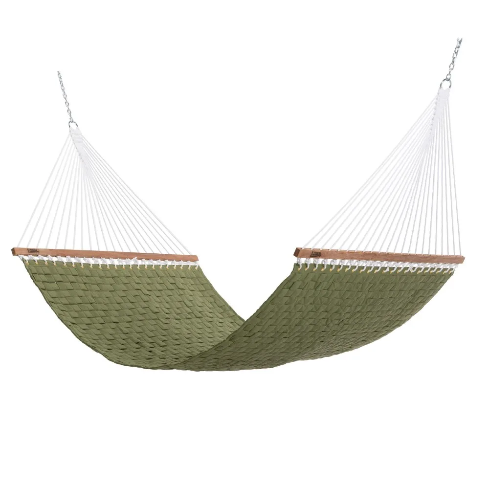 Light Green Soft Weave Hammock with Free Extension Chains & Tree Hooks, Accommodates 2 People, 450 LB Weight Capacity