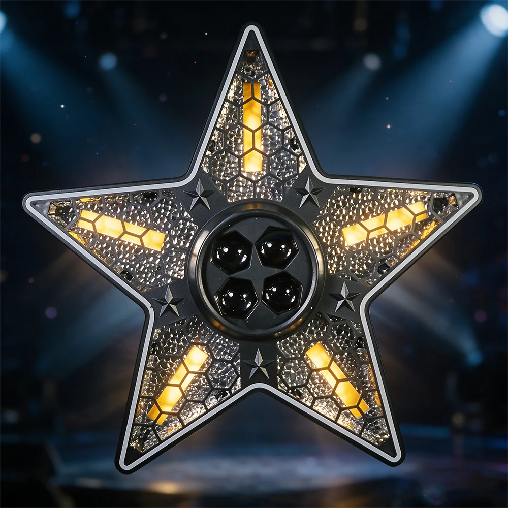 Pentagram Star LED Bee Eyes Stage Effect Light Golden Strobe Beam COB Strip Retro DJ Fixture DMX512 Disco Wash Atmosphere Light