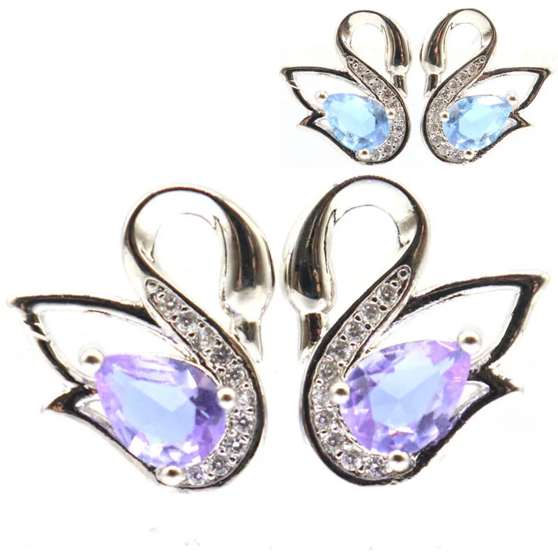 Buy 5 Get 1 Free 15x8mm Real Ruby Sapphire Emerald Color Changing Alexandrite Topaz CZ Silver plated Stud Earrings