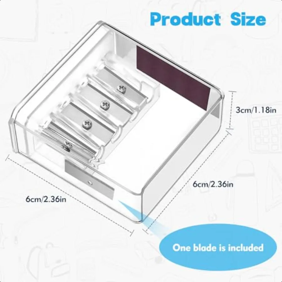 2 шт. точилка для карандашей плотника, точилка с длинными точками, 4 отверстия, ручная с прозрачной крышкой + 4 дополнительных лезвия, мини-отвертка для