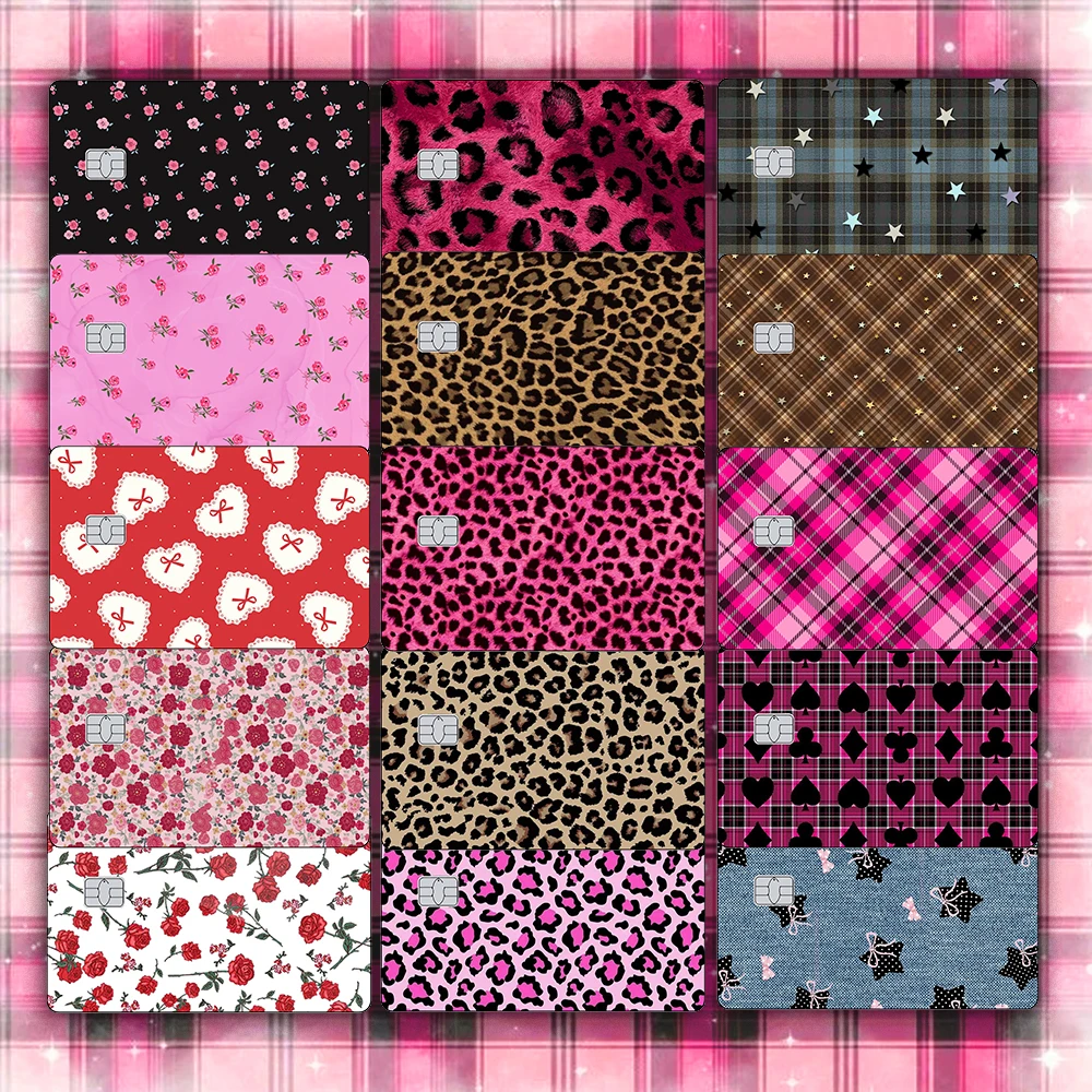 Pegatina de piel de tarjeta de crédito con estampado de leopardo, pegatinas mate con patrón de textura de moda para VISA JCB MasterCard y otras tarjetas IC