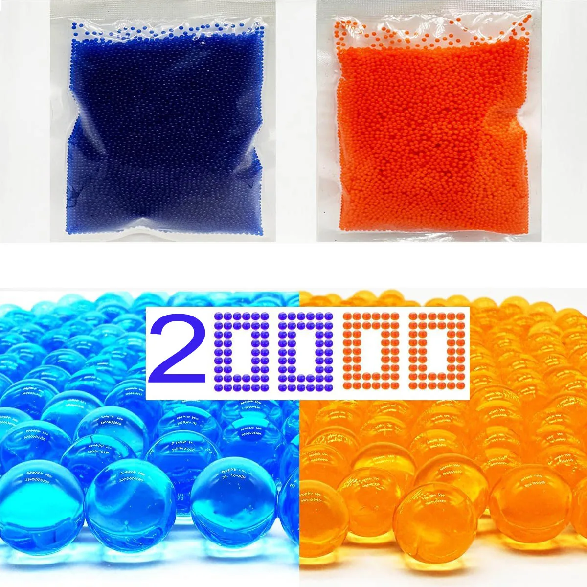 

Soft Water Beads Gel Balls Blaster 2 Packs Splat Jelly Beads Bullet for Orbeez Gun, Splatter Ball Gun Hidrogel Pearl Crystal DIY