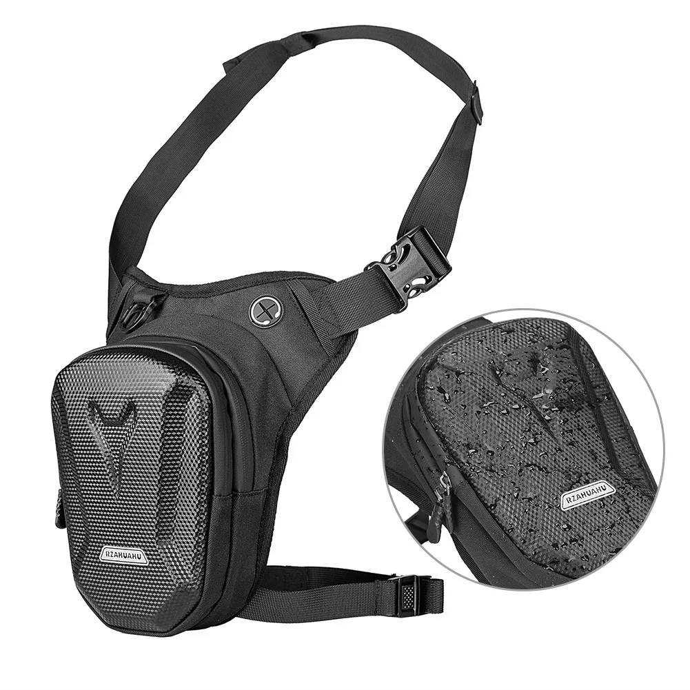 

RZAHUAHU Tactical Travel Bag Motorcycle Men Hip Bum Pack Leg Side Bag Waterproof EVA Hard Shell Cycling Casual Fanny Pack Bag