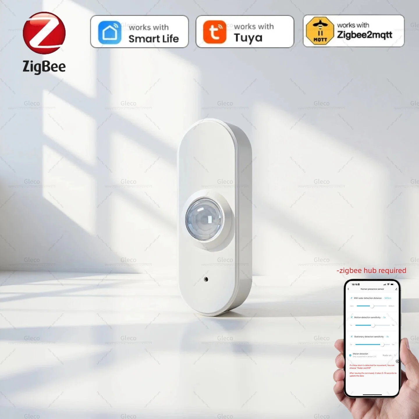 

Датчик присутствия человека Zigbee, детектор движения 24G Mmwave, умный домашний датчик температуры, влажности и освещения для Z2M Tuya Smart Life