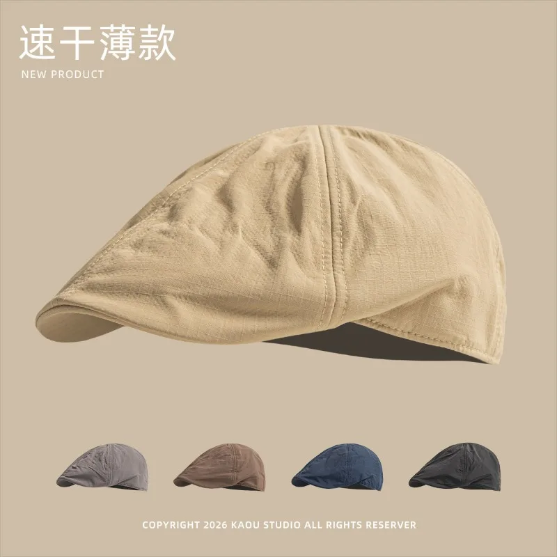 

Japanese Simple Solid Color Forward Hat for Men and Women Spring and Summer Breathable British Shade Quick-drying Painter Cap