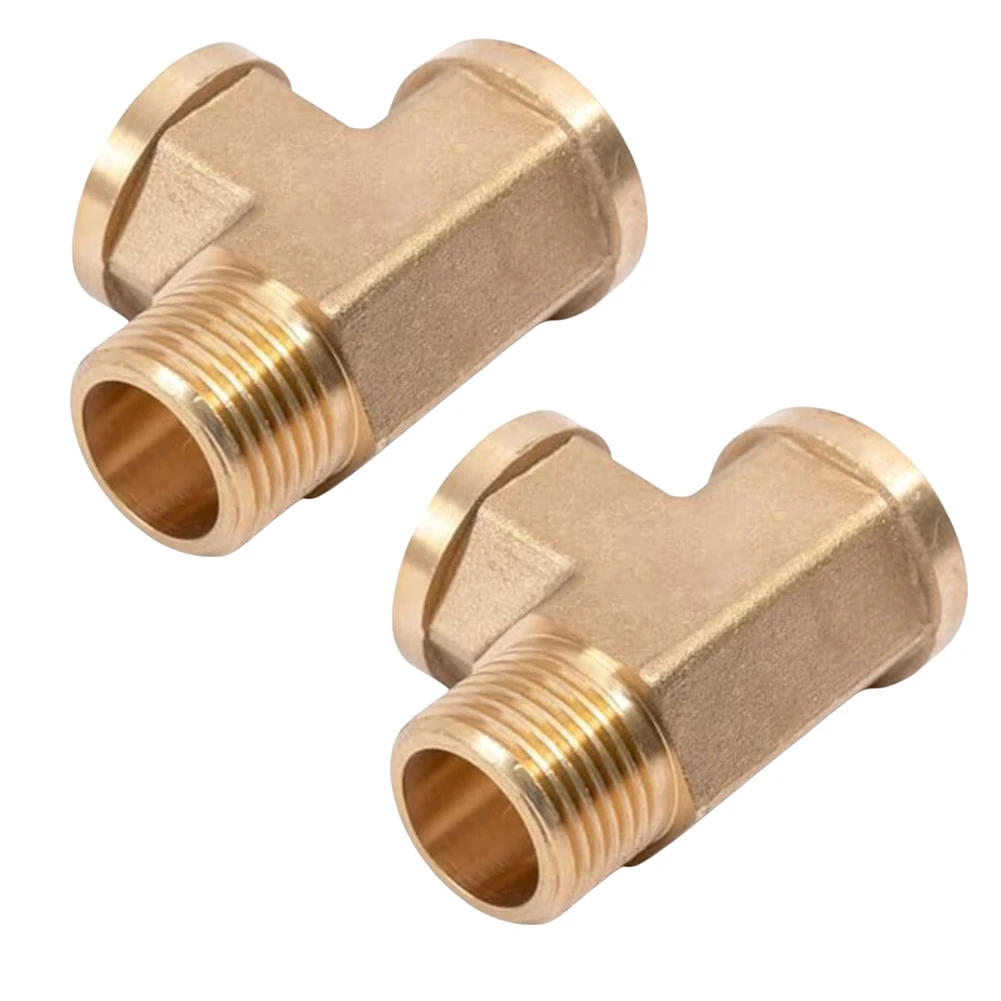 

2PCS 1/2" Brass T-Tube DN15 T-Type Water Pipe Connector For Pipe Connection Garden Hose Connector Irrigation Watering System