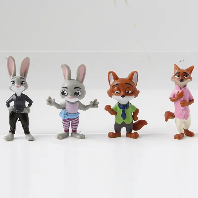 Figurine de dessin animé Zootopia, 12 pièces, Nick Fox Judy Zootropolis Utopia, jouets d'action, ornements de chambre d'enfants, décoration de gâteau