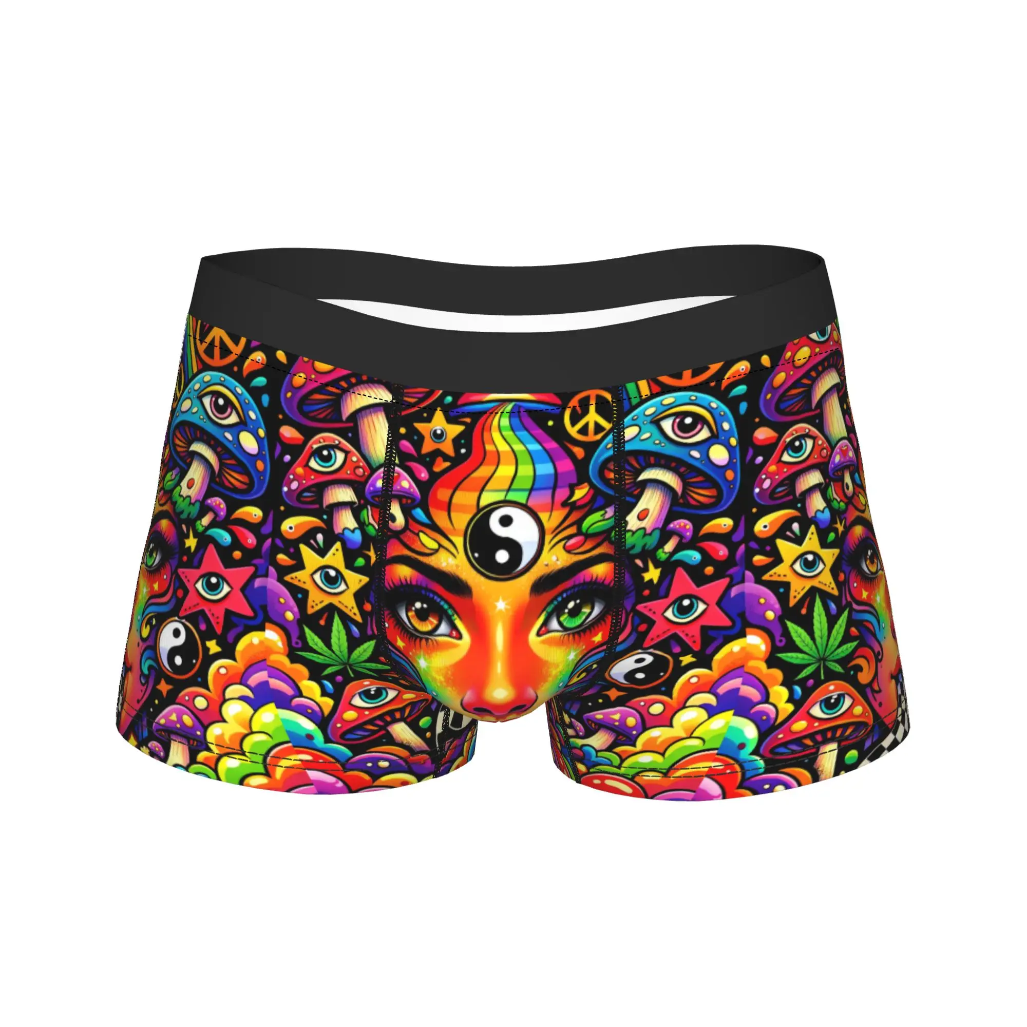Hip Hop Retro Trippy Multi‑face Monster Boxer Brief  Underwear Quality Men Elastic Boxershorts Design Large Size Underpants