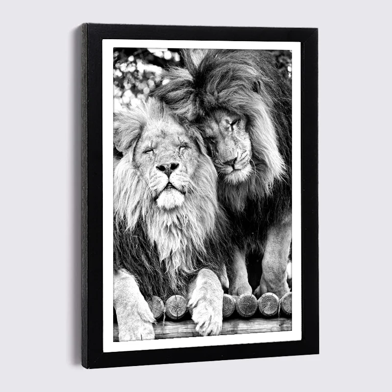 Nordic Wild Lion Canvas Painting Photo Frames 5