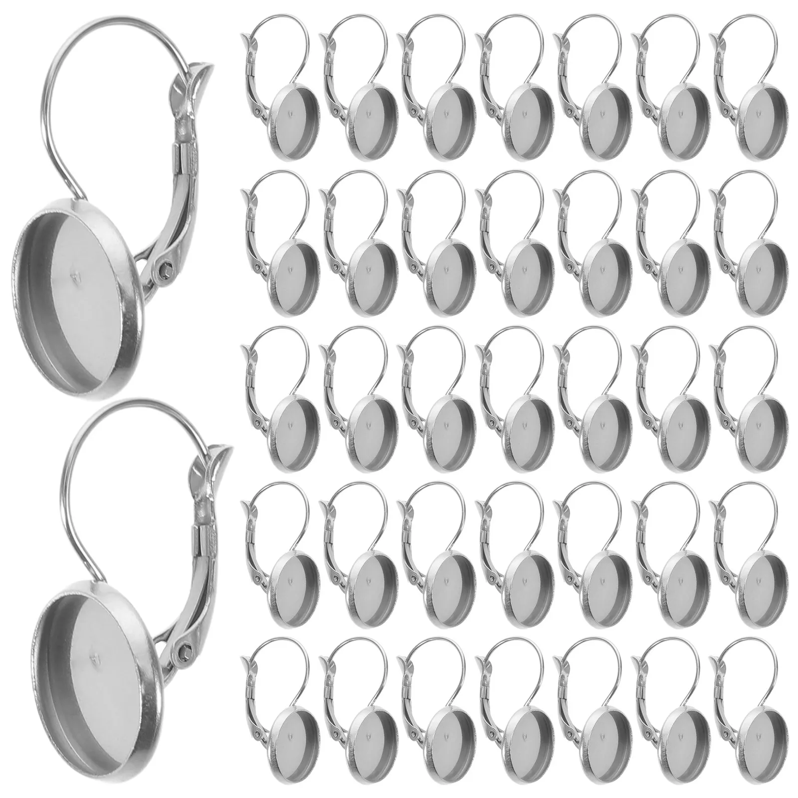 

100 шт. заготовок для круглых серег из нержавеющей стали с плоской задней частью, основы для изготовления ювелирных изделий, аксессуары для рукоделия, основы для серег