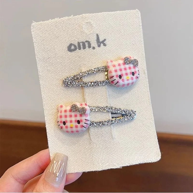 

Girly Heart Hello Kitty Anime Kawaii Sanrio Children Hair Clips Cute Cartoon KT Cat Headwear Accessories Pendant Gifts
