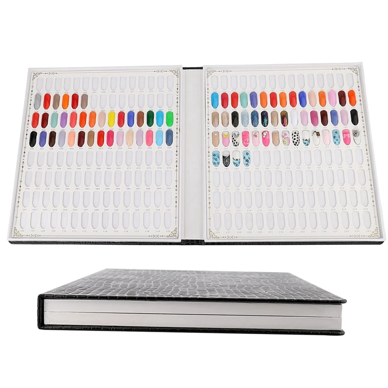 3X 216 Colors Nail Tips Display Book DIY Nail Art Showing Shelf Gel Color Card Chart Painting Display Board White