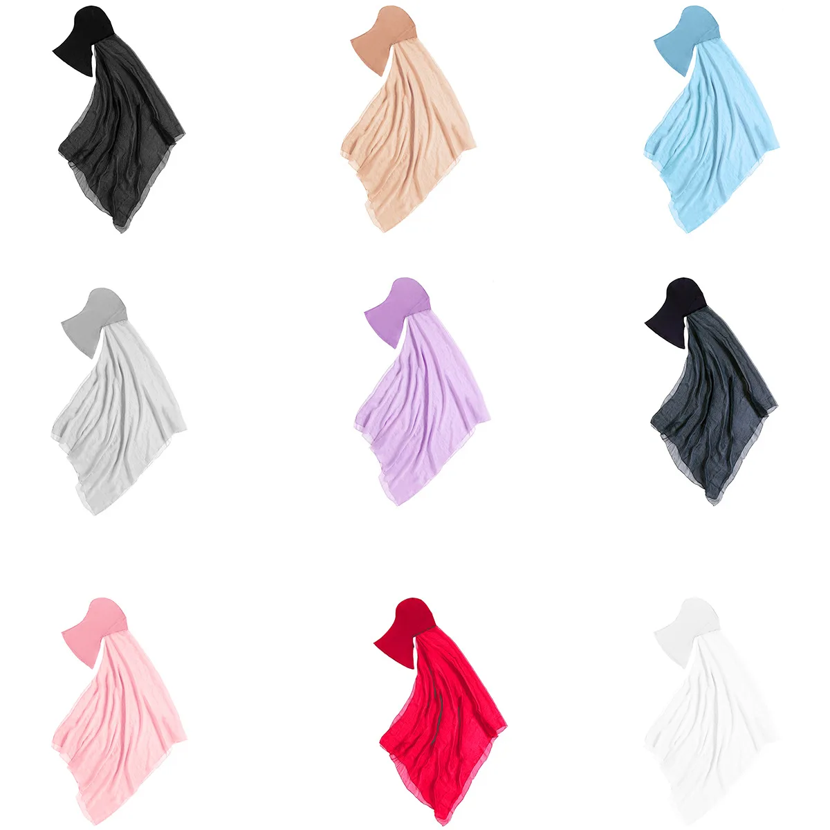 

Мусульманский шарф, женская вуаль, мгновенный хиджаб, платок, исламский сплошной цвет, нижний шарф, шапка, мусульманская шаль, тюрбан, шляпа, палантины