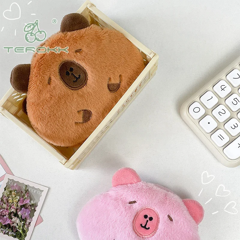 Creative Capybara Plush Coin Purse Fashion Kawaii Mini Storage Bag Keychain Cartoon Bags Pendant Decoration Gifts image 5
