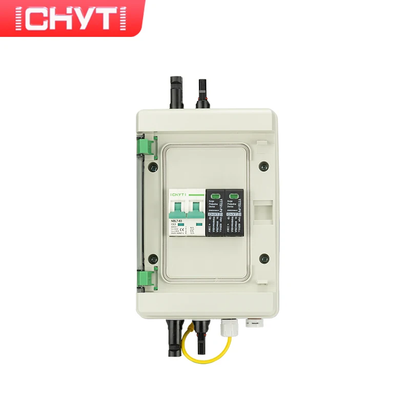 CHYT 1-in-1-out 600V Simple Outdoor Waterproof 1 String IP65 PV Solar Surge Lightning Protection DC MCB Combiner Box