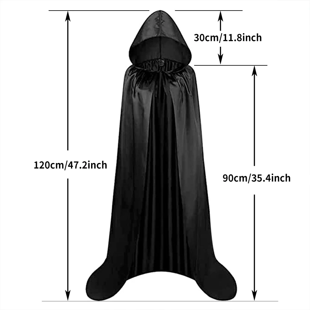 Black Cloak Wizard Hooded Costume Cape Traitors Cloak for Cosplay & Halloween Fantasy Theatrical Performance Cloak Cosplay Acces - view 6