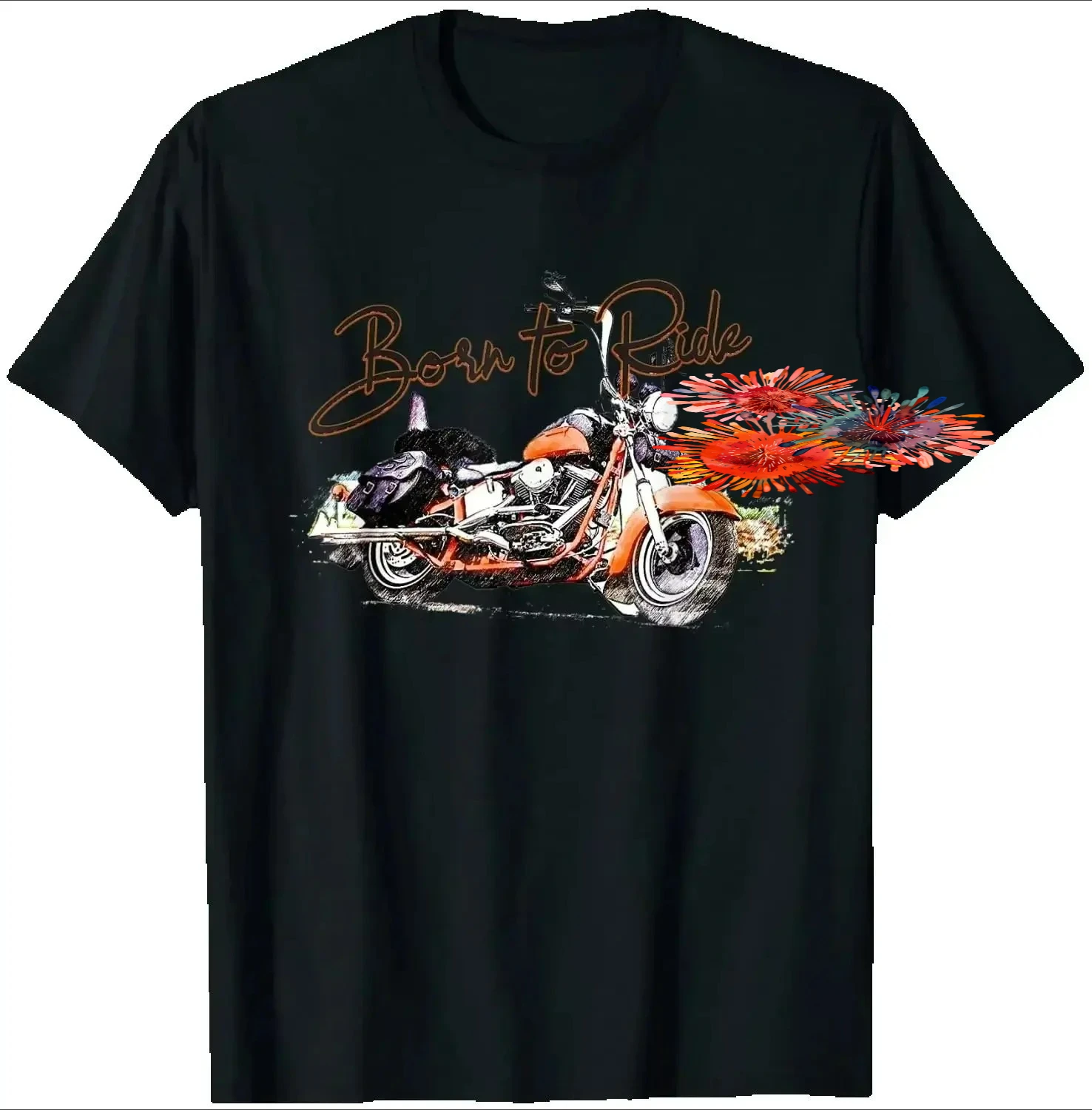 Born To Ride. Respect The Moto Bikers Chopper Motorcycle T-Shirt 100% Cotton O-Neck Short Sleeve Casual Mens T-shirt Size S-3XL
