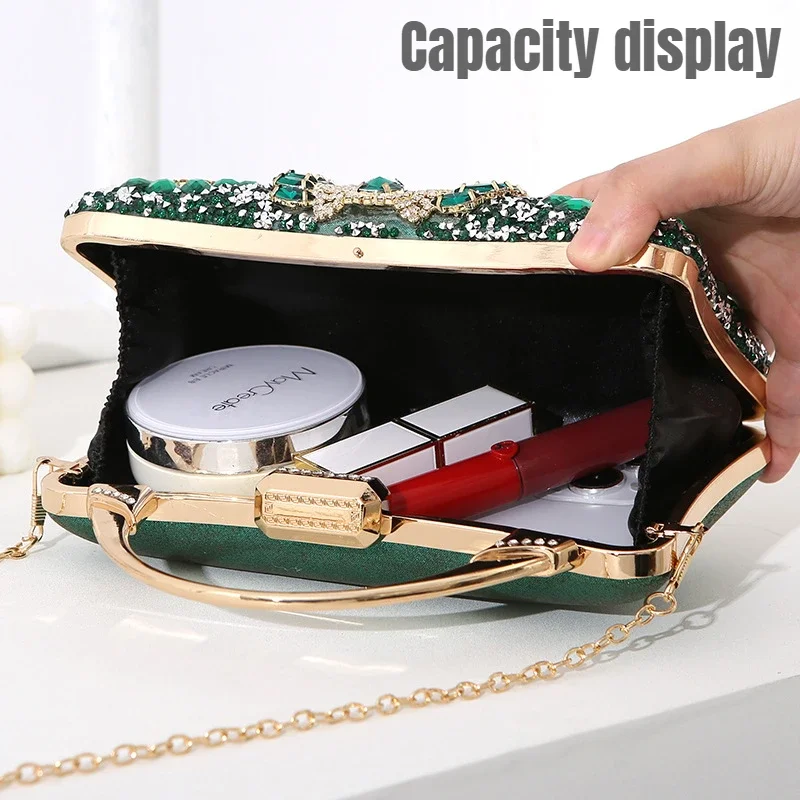 Choice Rhinestone Beaded Clutch Evening Bag Women Wedding Party Purse Evening Banquet Bag European Exquisite Bridal Purse para