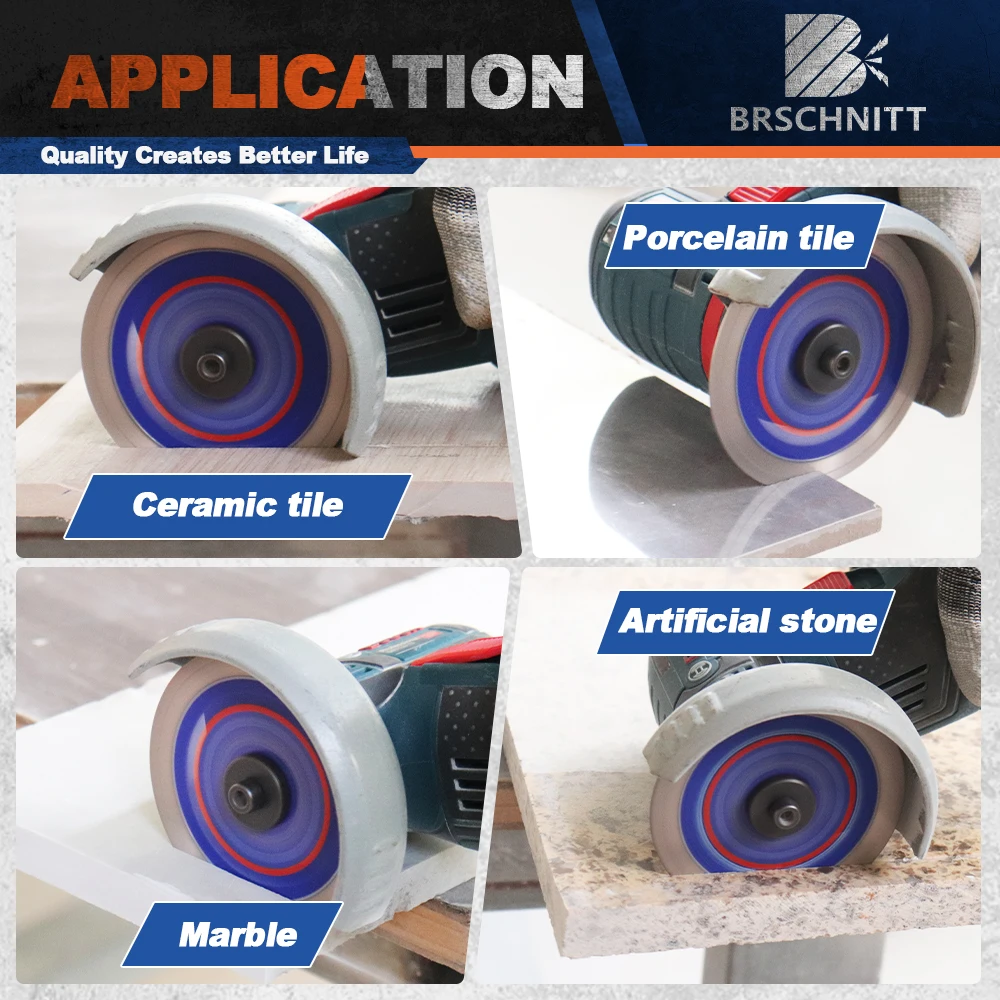 BRSCHNITT 1/3/5pcs Tile Cutter 75mm Mini Saw 3inch Continuous Tooth Ceramic Saw Blade for Tile Marble Granite Bore 10mm Dry Wet