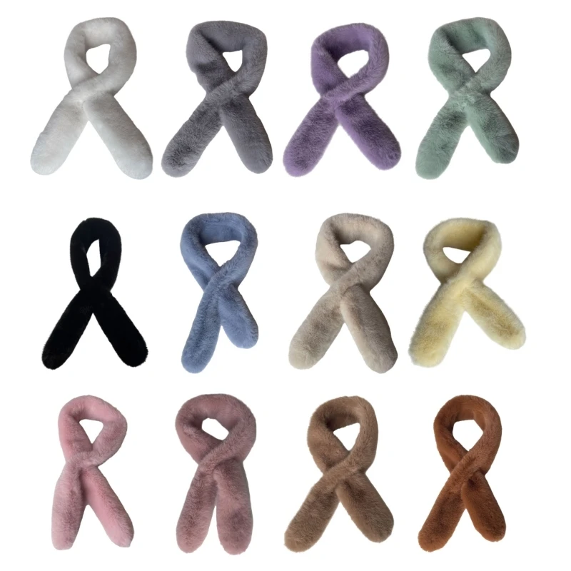 Plush Scarf Furry Shawl Wrap Adult Decorative Neck Scarf Outdoor Neck Warmer Dropship