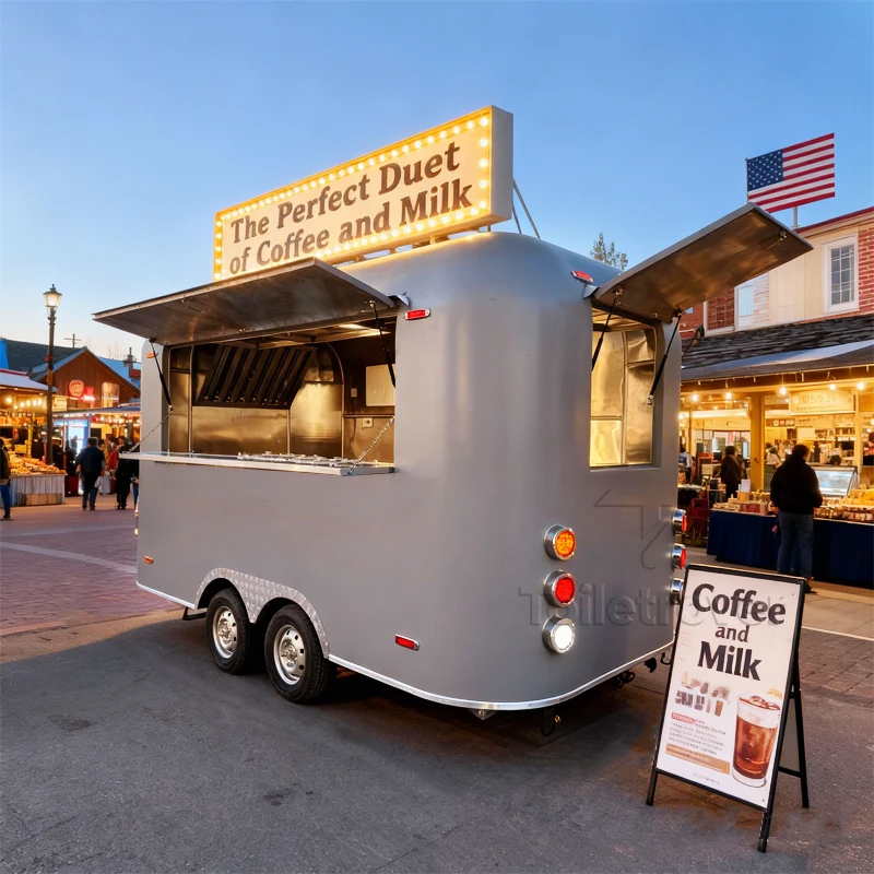 

High Quality Fully Equipped Food Truck Commercial Food Trailer Mobile Food Truck Trailer with Concession Window