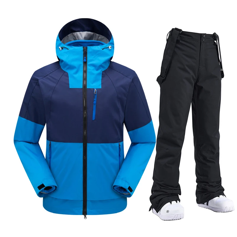 

Ski Jacket And Pants Men Thick Warm Ski Suit Waterproof Snow Clothes 2 In 1 Hiking Jackets Winter Skiing Snowboarding Jackets