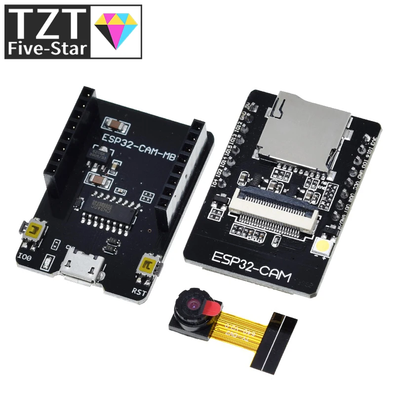 TZT ESP32-CAM-MB WIFI ESP32 CAM Bluetooth Development Board with OV2640 Camera MICRO USB to Serial Port CH340G Nodemcu