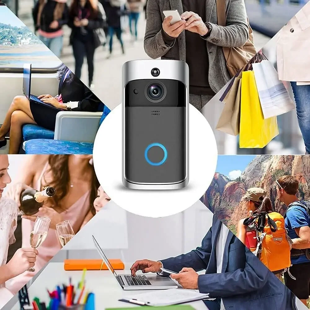 WiFi Video Intercom Pro - 166° View, IR Night Vision, 2-Way Voice Change & 6-Month Battery  Door Bell Camera