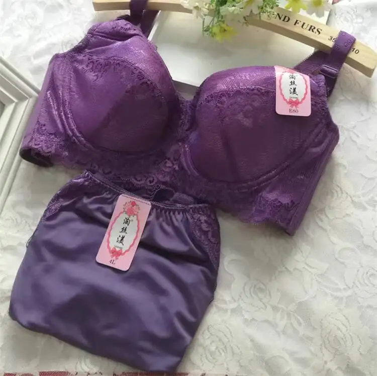 

Комплект женского белья больших размеров: бюстгальтер и трусики с пуговицами, чашки B-C-D-E-F-G-H, размеры 38-46