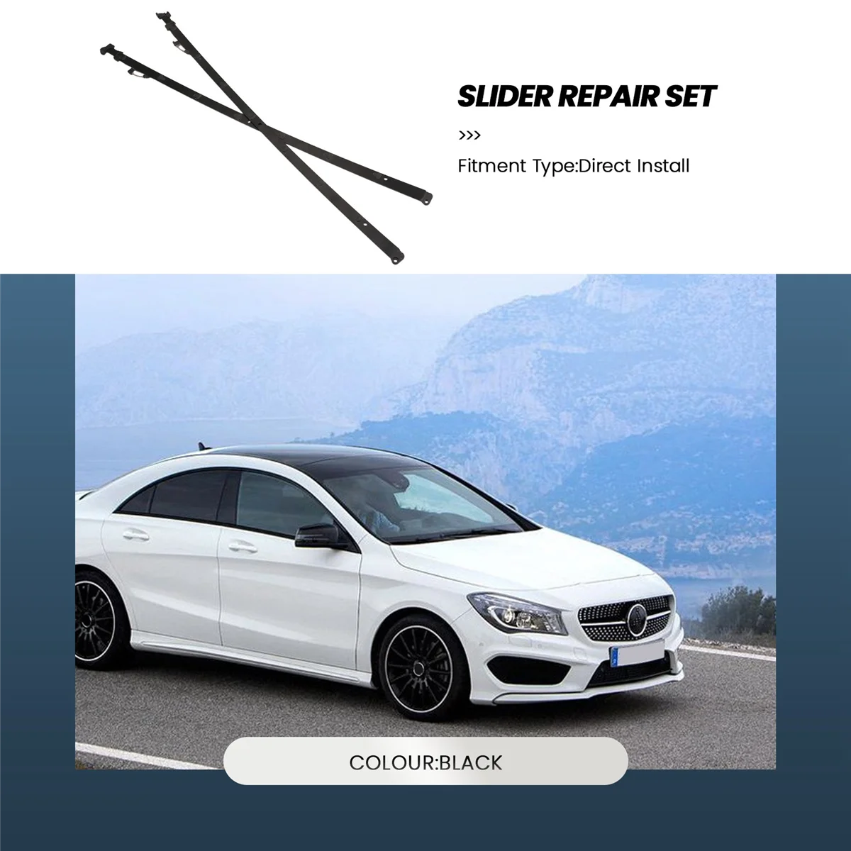 Panoramic Roof Sunroof Glass Slider Repair Set for Mercedes CLA GLA Class W117 A1567800700 A1767800175 A1177800300