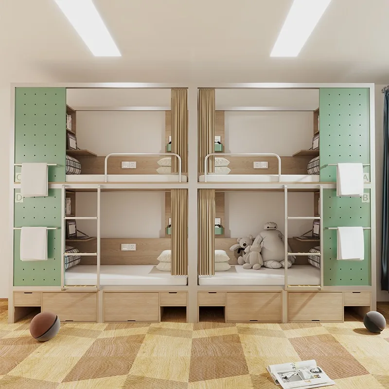 

# Youth Hostel Privacy Sealed Panel Bunk Bed Iron Bed Apartment Furniture Set Capsule Hotel
