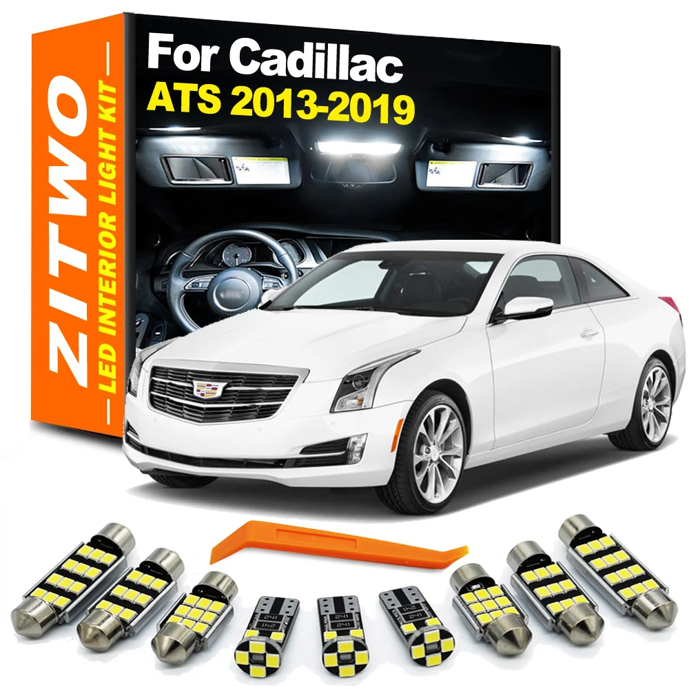 ZITWO 13Pcs LED Interior Dome Reading Map Light Bulb Kit For Cadillac ATS 2013 2014 2015 2016 2017 2018 2019 Foot Trunk Lamp